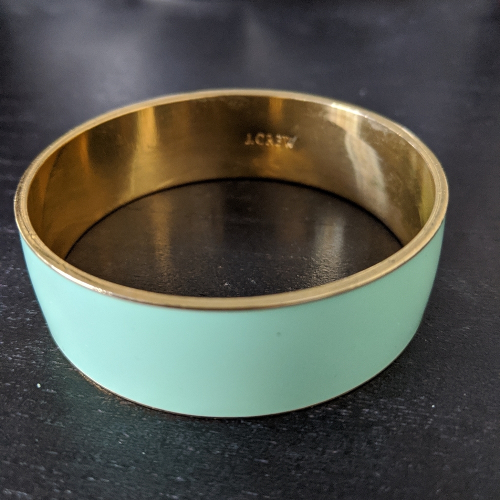 J. Crew teal and gold cuff bracelet